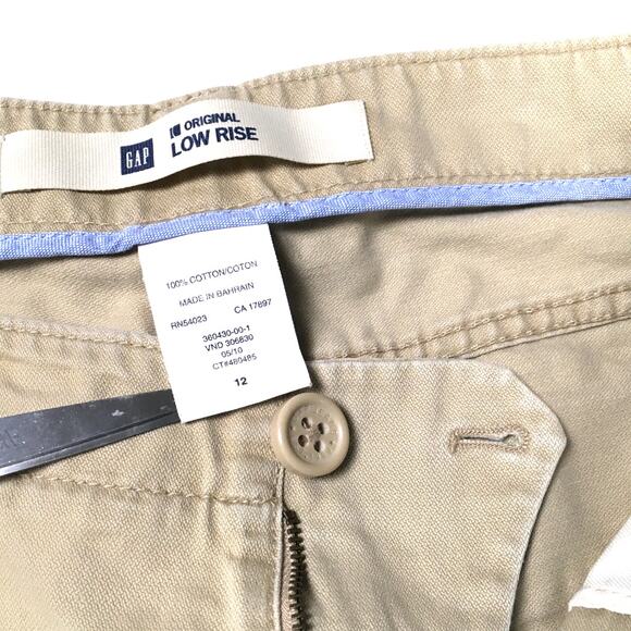 Gap Pants Low Rise Cotton Tan Khaki Capri Women's 12 Casual‎ Crop Pants Wide Leg - Picture 3 of 9